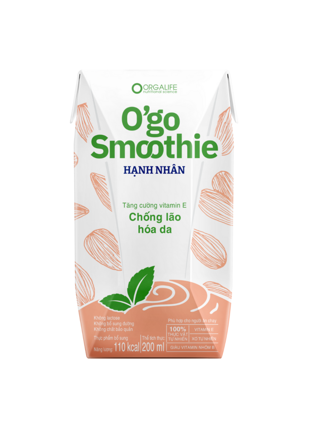 O'go Smoothie Hạnh Nhân 200ml - Sinh Tố Siêu Tiện Lợi Chắc Dáng Sáng Da