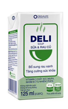 DELISOUP SỮA & RAU CỦ 125ml - Bữa Phụ Bổ Sung Rau Xanh - Lốc 6 hộp