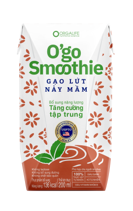 O'go Smoothie Gạo Lứt Nảy Mầm 200ml - Sinh Tố Siêu Tiện Lợi Giảm Stress, Tăng Tập Trung