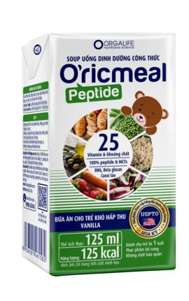O'RICMEAL PEPTIDE - Soup Uống Dinh Dưỡng Cho Trẻ Dị Ứng Đạm Sữa Bò, Bất Dung Nạp Lactose, Đậu Nành