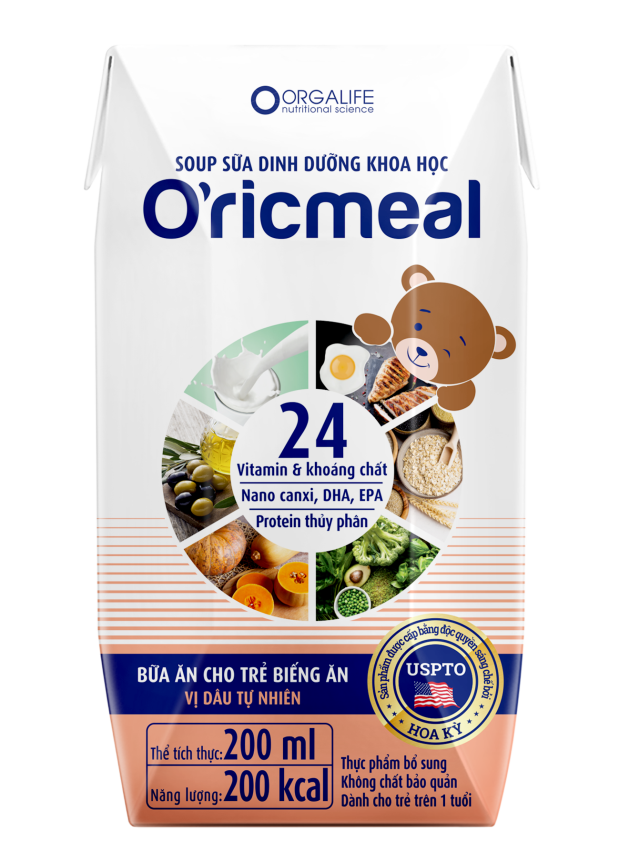 O'ricmeal 200ml - Soup Sữa Dinh Dưỡng Cho Trẻ Biếng Ăn - Lốc 3 hộp